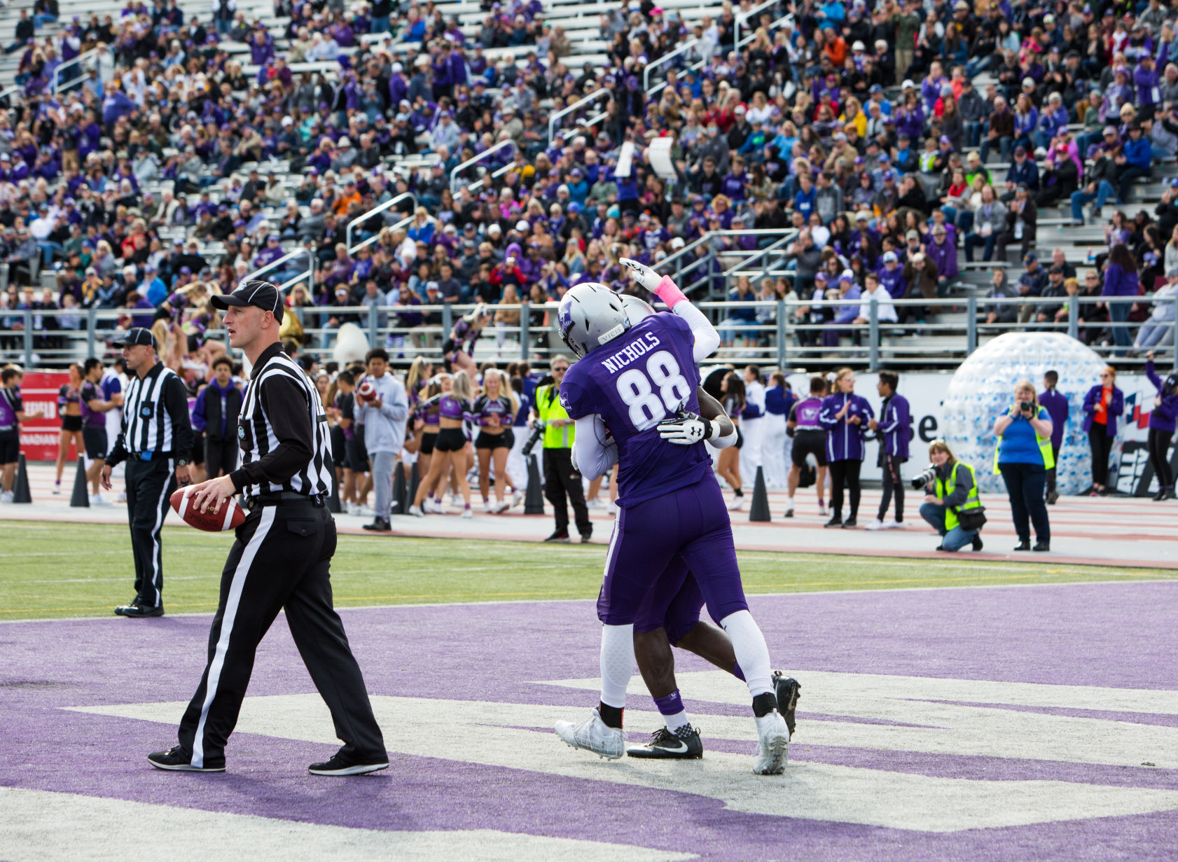 Nichols in the end zone